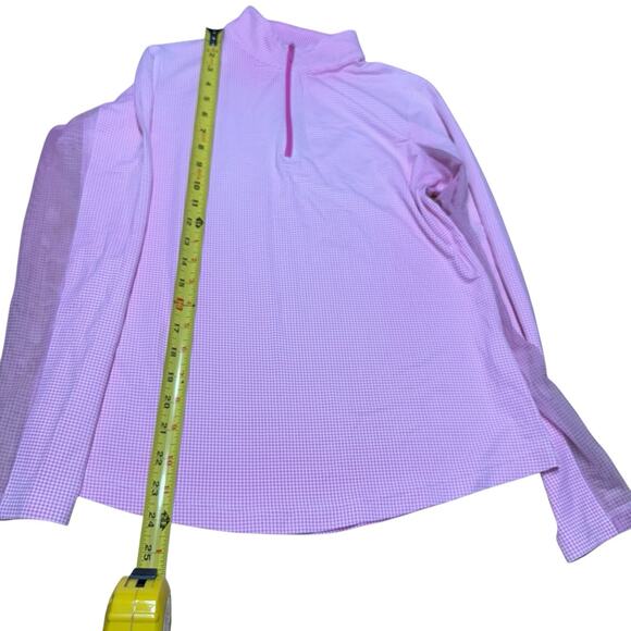 IBkul Women's Mini Check 1/4 Zip Golf Resort Pullover Pink Sz S Athleisure - Picture 7 of 8